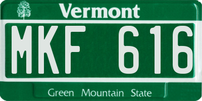 VT license plate MKF616