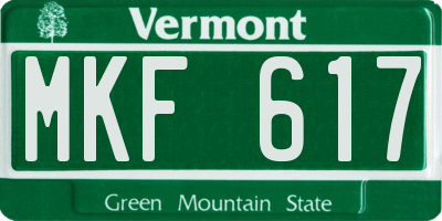 VT license plate MKF617