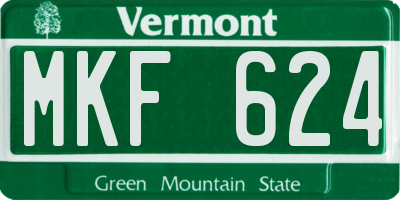 VT license plate MKF624