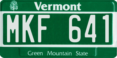 VT license plate MKF641