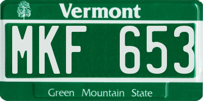 VT license plate MKF653