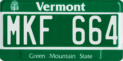 VT license plate MKF664