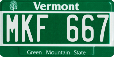 VT license plate MKF667