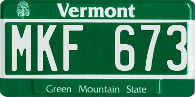 VT license plate MKF673