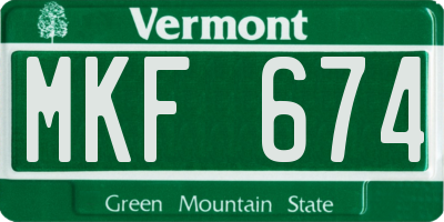 VT license plate MKF674