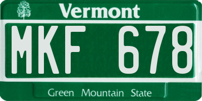 VT license plate MKF678