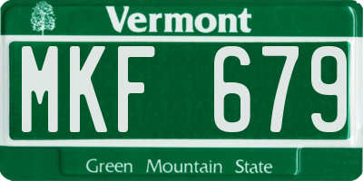 VT license plate MKF679