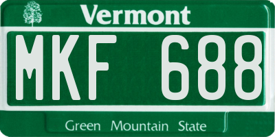 VT license plate MKF688