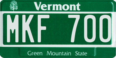 VT license plate MKF700
