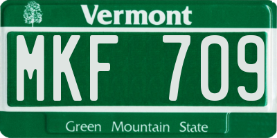 VT license plate MKF709