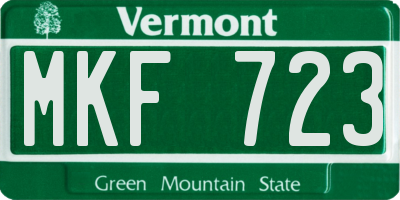 VT license plate MKF723