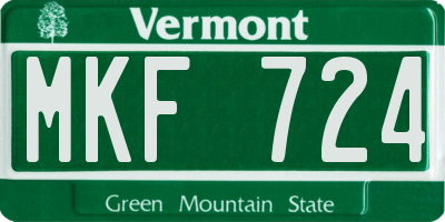 VT license plate MKF724