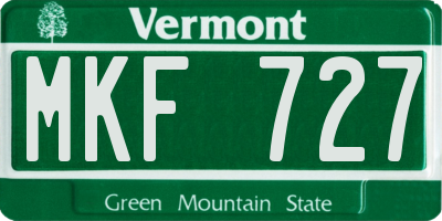 VT license plate MKF727