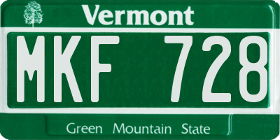 VT license plate MKF728