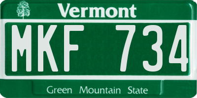 VT license plate MKF734
