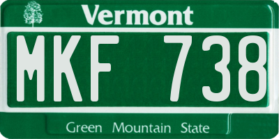 VT license plate MKF738