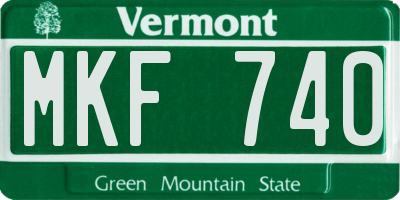 VT license plate MKF740
