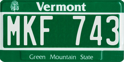 VT license plate MKF743