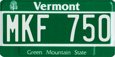 VT license plate MKF750