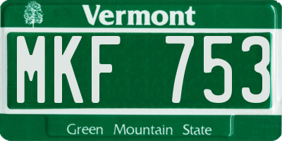 VT license plate MKF753