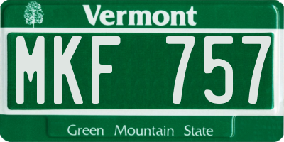 VT license plate MKF757