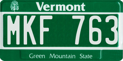 VT license plate MKF763