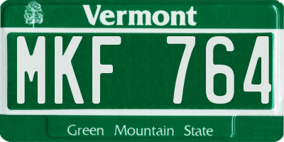 VT license plate MKF764