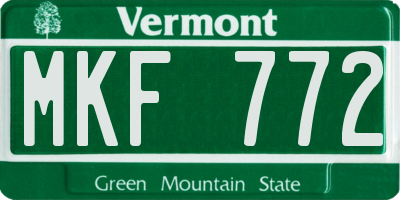 VT license plate MKF772