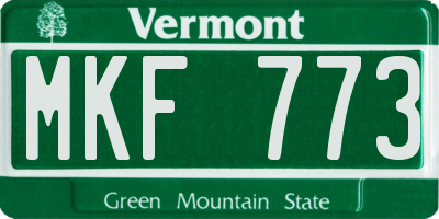 VT license plate MKF773