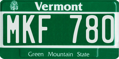 VT license plate MKF780