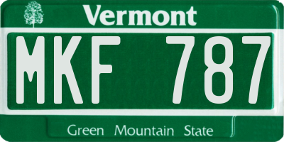 VT license plate MKF787