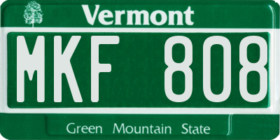 VT license plate MKF808