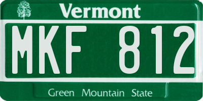 VT license plate MKF812