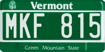 VT license plate MKF815