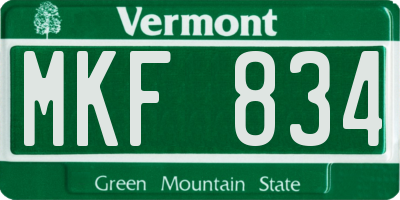 VT license plate MKF834