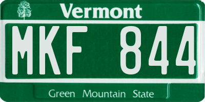 VT license plate MKF844
