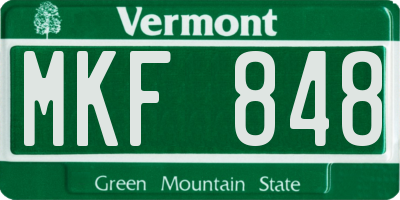VT license plate MKF848