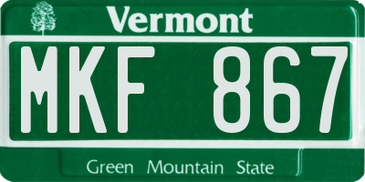 VT license plate MKF867