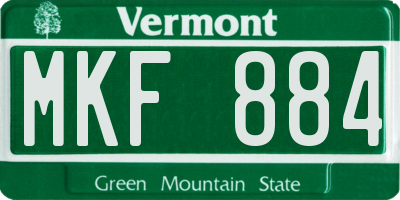 VT license plate MKF884