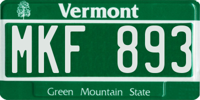 VT license plate MKF893