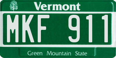 VT license plate MKF911