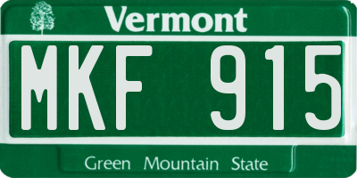 VT license plate MKF915