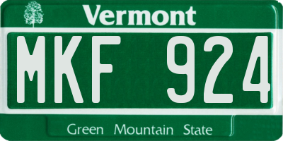 VT license plate MKF924