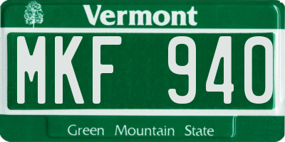 VT license plate MKF940