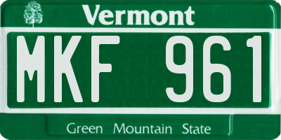 VT license plate MKF961
