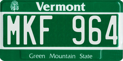 VT license plate MKF964