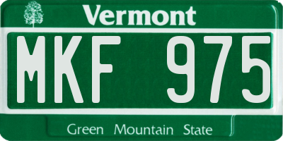 VT license plate MKF975