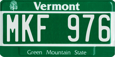 VT license plate MKF976