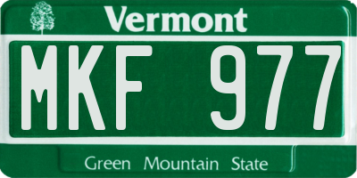 VT license plate MKF977