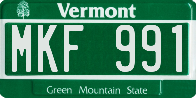 VT license plate MKF991